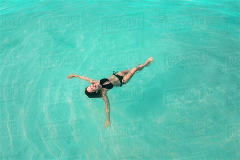 Woman In Bikini Floating On Water Tambon Ko Tarutao Chnag Wat Krabi