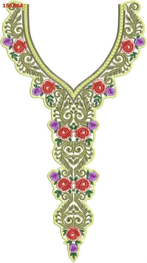 Simple Neck Embroidery Design 151684 In 2020 Embroidery Designs