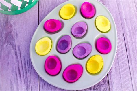 Naturally Dyed Deviled Eggs Recipe Dyed Deviled Eggs Deviled Eggs