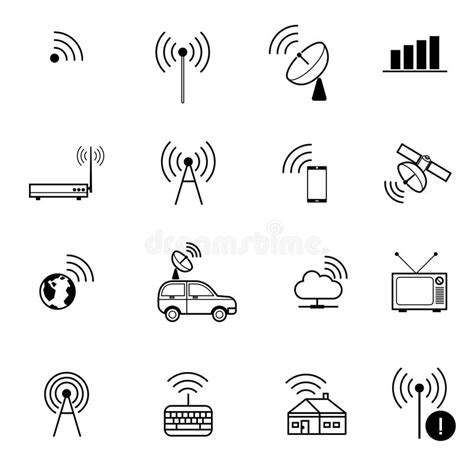 Antenna And Remote Wireless Communication Vector Icon Stock Vector