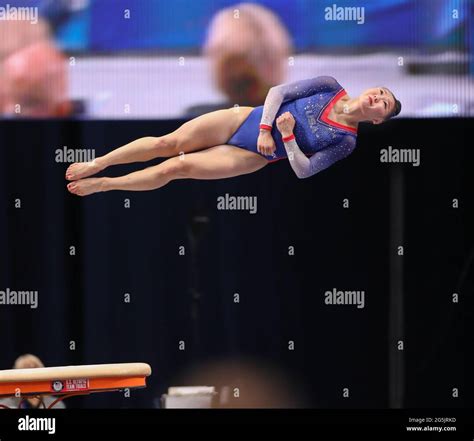 June 27 2021 Kara Eaker Performs Her Vault During Day 2 Of The 2021 Us Womens Gymnastics