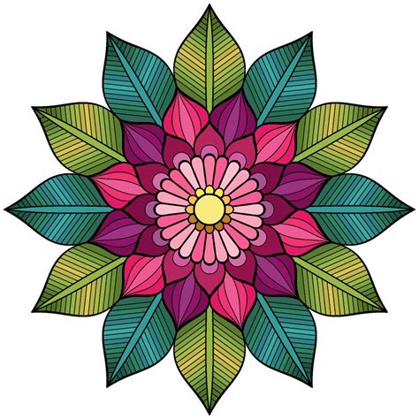 Flor En Mandala 🌼 Mandalas Mandalas Bonitas Mandalas Pintadas