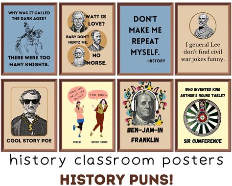 History Posters Set Of 8 Printables Funny History Posters Etsy