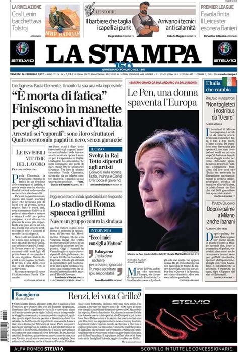 Reportages Quotidiani La Miglior Prima Pagina Di Oggi Venerdì 24