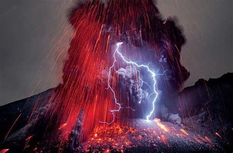 Volcano Erupts In Japan Triggering Dramatic Lightning Strikes Against