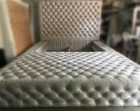 We use only the best designers and. Velvet Tufted Platform Bed with Extra Tall Tufted ...