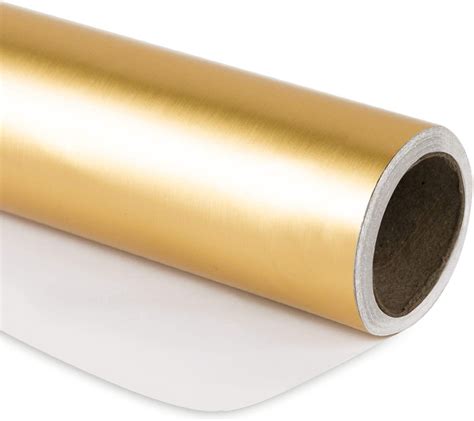 Ruspepa Gold Metallic Wrapping Paper 815 Sq Ft Solid Color