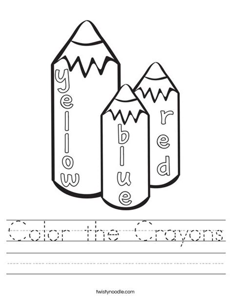 Color The Crayons Worksheet Twisty Noodle