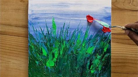 Red Poppies Easy Palette Knife Technique For Beginners Step By Step