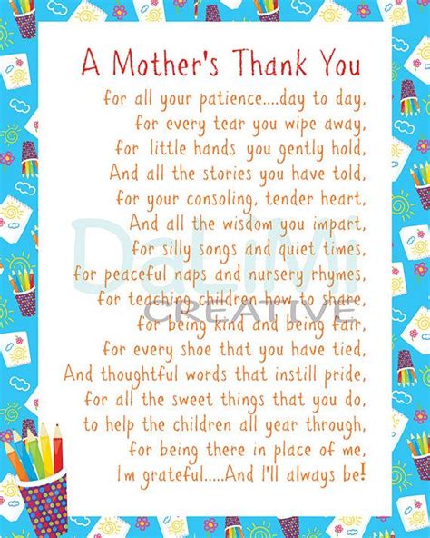 Preschool Teacher Appreciation Poems