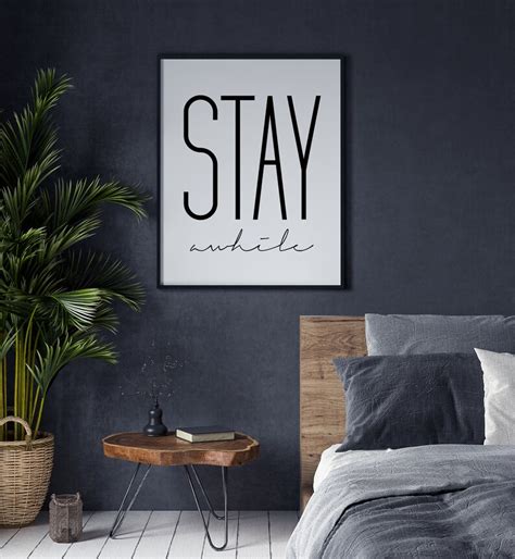 Large Stay Awhile Sign Entryway Wall Decor Stay Awhile Etsy