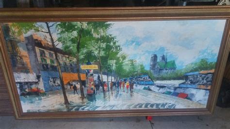 Hang it in any space and treat your design to be splendid. Collins Signed Very Large Oil Painting | Artifact Collectors