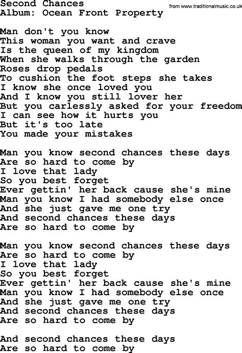 Second Chances By George Strait Lyrics