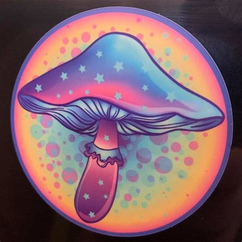 Psychedelic Mushroom Stickers Trippy Vinyl Stickers Etsy