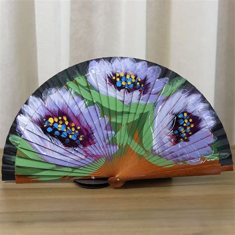 Hand Painted Floral Spanish Fan Hand Made In Valencia Spain