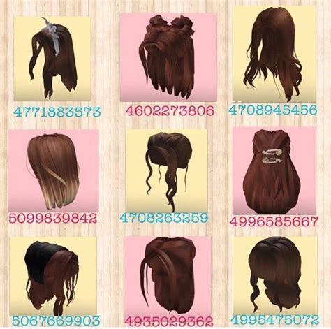 Bloxburg Outfits Codes Hair 50 Aesthetic Brown Hair Codes For