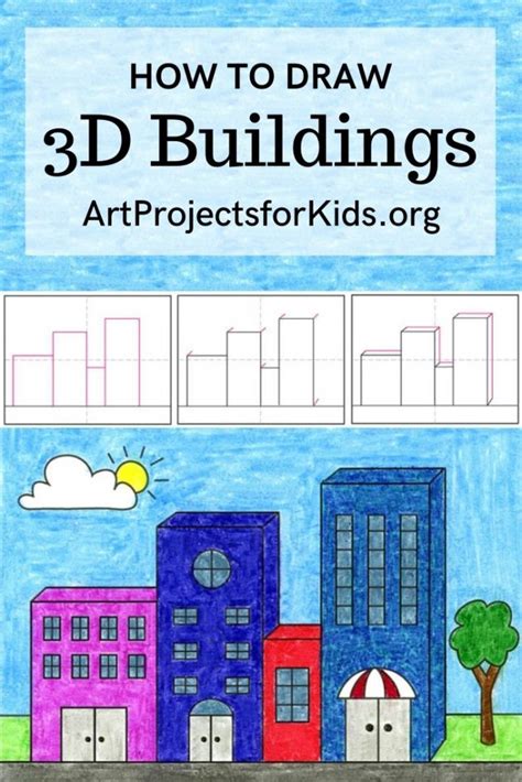 With easy step by step drawing tutorial. How to Draw Easy 3D Buildings · Art Projects for Kids