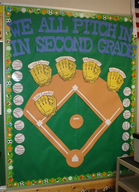Baseball Themed Classroom Helper Bulletin Board Idea Sports Theme