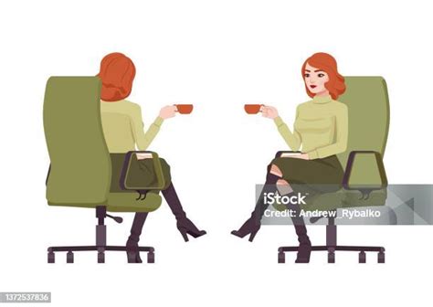 Red Haired Secretary Woman Attractive Redheaded Business Lady Coffee