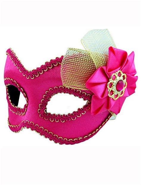 Womens Pink Masquerade Mask Hot Pink Womens Mask On Glasses