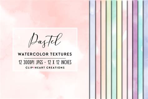 Pastel Watercolor Papers By Clipheartcreations