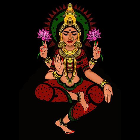 Goddess Lakshmi Digital Art By Monika Khandelwal Fine Art America