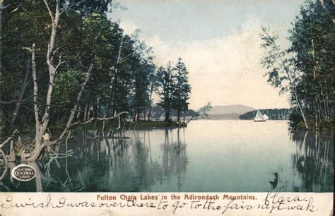 Fulton Chain Lakes In The Adirondack Mountains Fourth Lake Ny Postcard