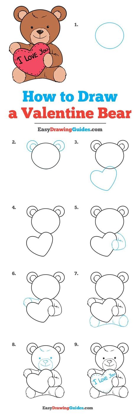 Learn how to draw a valentine to celebrate. How to Draw a Teddy Bear with a Heart | Drawing tutorials ...
