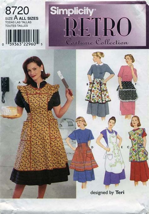 Vintage Apron Sewing Pattern Simplicity 8720