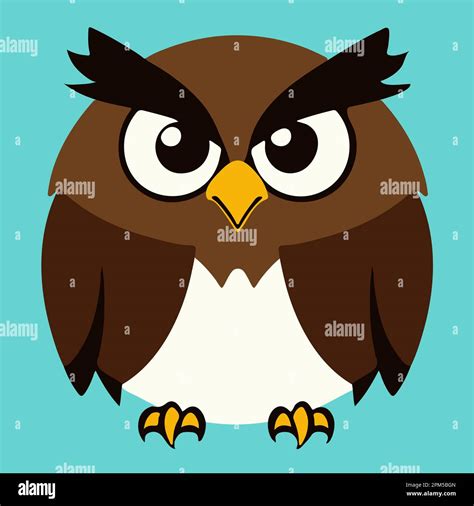 Owl Cartoon Vector Illustration Cute Cartoon Owl With Big Eyes Vector