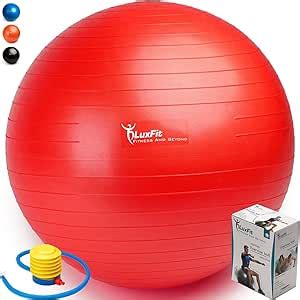 Amazon Com LuxFit Exercise Ball Premium Extra Thick Yoga Ball 2 Year