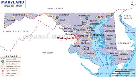Mapa De Maryland Y Sus Condados
