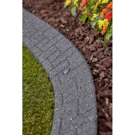Rubberific 4 Ft X 3 In Curb Gray Rubber Landscape Edging Section In The