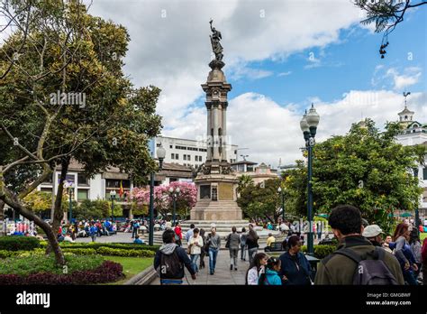 Tourists And Locals Gather At The Independence Square Plaza De La