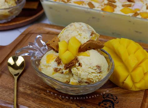 Homemade Mango Graham Ice Cream Yummy Kitchen