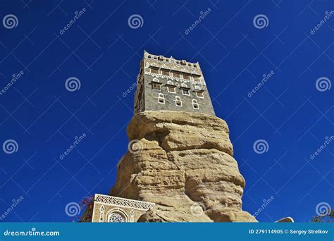 Dar Al Hajar Rock Palace Close Sanaa Yemen Stock Image Image Of