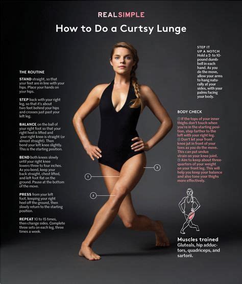 How To Do A Curtsy Lunge Fitness Workouts Sport Fitness Easy