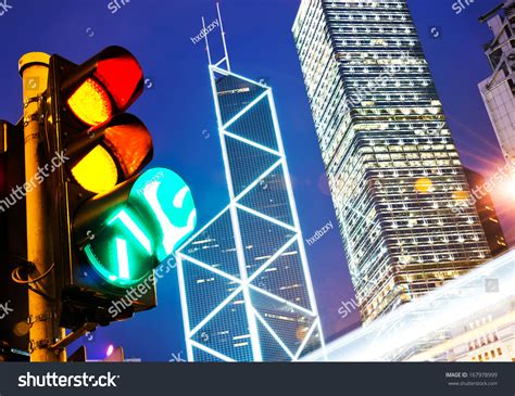 Traffic Light Modern City Night Hong Stock Photo 167978999 Shutterstock