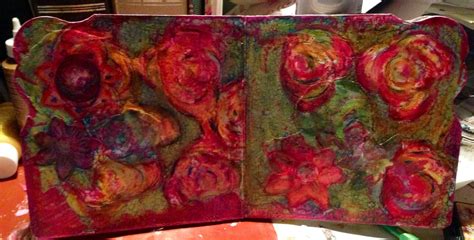 Altered Art Journal From Board Book Mixed Media Printing With Celery