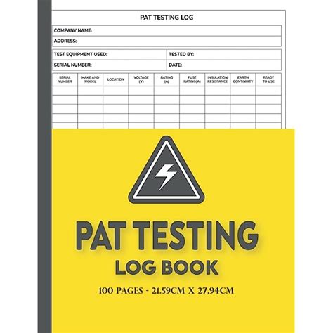 Buy Pat Testing Log Book Portable Appliance Testing Certificate Pat