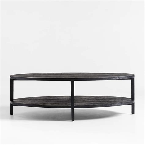 Clairemont Oval Ebonized 60 Coffee Table With Shelf Reviews Crate