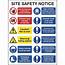 Construction Site Safety Sign With 2 Prohibition Warning & 8 