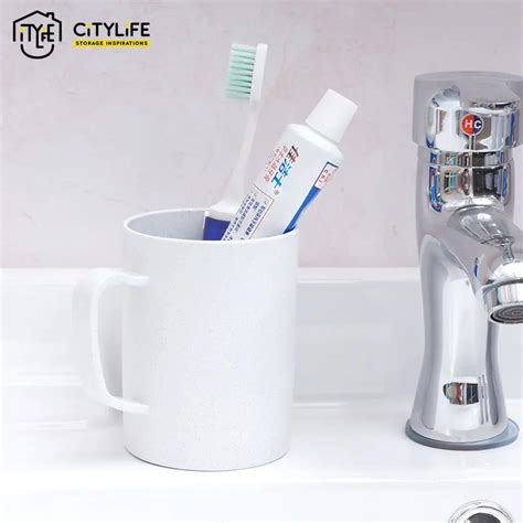 Citylife Household Bathroom Tumblers Simple Couple Pp Plastic Tooth Mug Brush Holder Washing