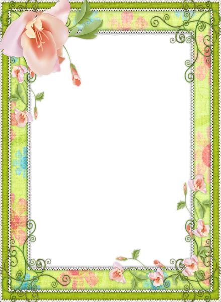 Download flower frame stock photos. Light Green Transparent Flower Frame | Gallery ...