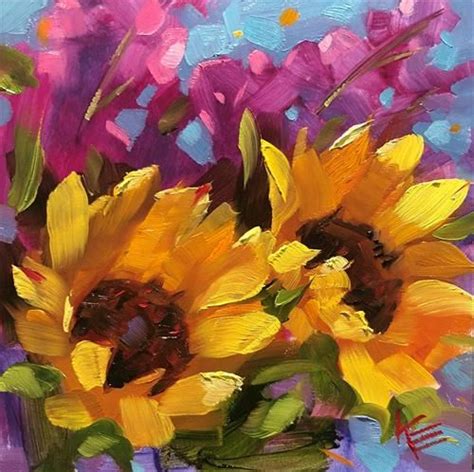 Daily Paintworks Sunflowers Original Fine Art For Sale Krista
