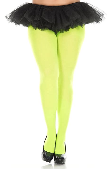 plus size opaque tights 747q neongreen