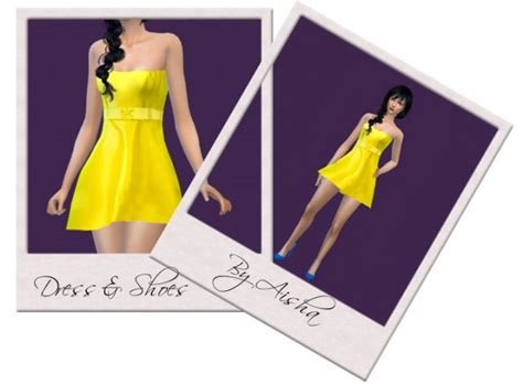 Yellow Dress And Shoes The Sims 4 Catalog