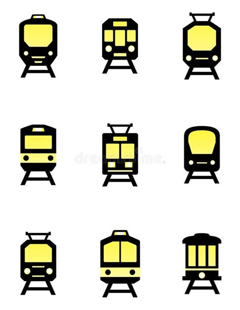 Isolated Train Icons Set Stock Vector Illustration Of Patform 108446744