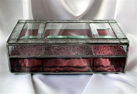 Stained Glass Bevel Top Jewlery Box Etsy Stained Glass Bevels Stained Glass Jewlery Box