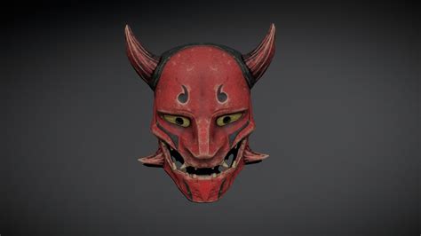 japanese demon mask download free 3d model by eques inferno [da21bee] sketchfab